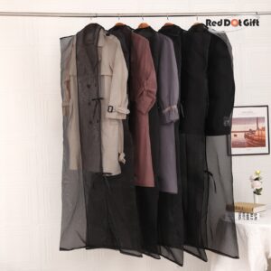 Pack of 10 black premium organza Hanging Garment Bag 66''x 24'' / 165*60cm Tie with ribbon Dress Bags for Closet and Cloth Storage