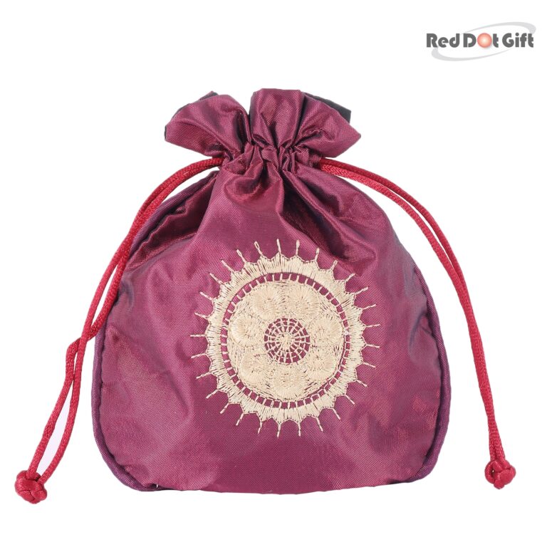 10-Pack Wine Red Color Satin Drawstring Pouch Size 13*15cm