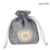 10-Pack Grey Color Satin Drawstring Pouch Size 13*15cm