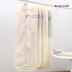 Beige Non-Woven Garments Cover (165x60cm / 168x65cm ) for Abayas, long Dress,Jelebya,Evening Dress With Zipper