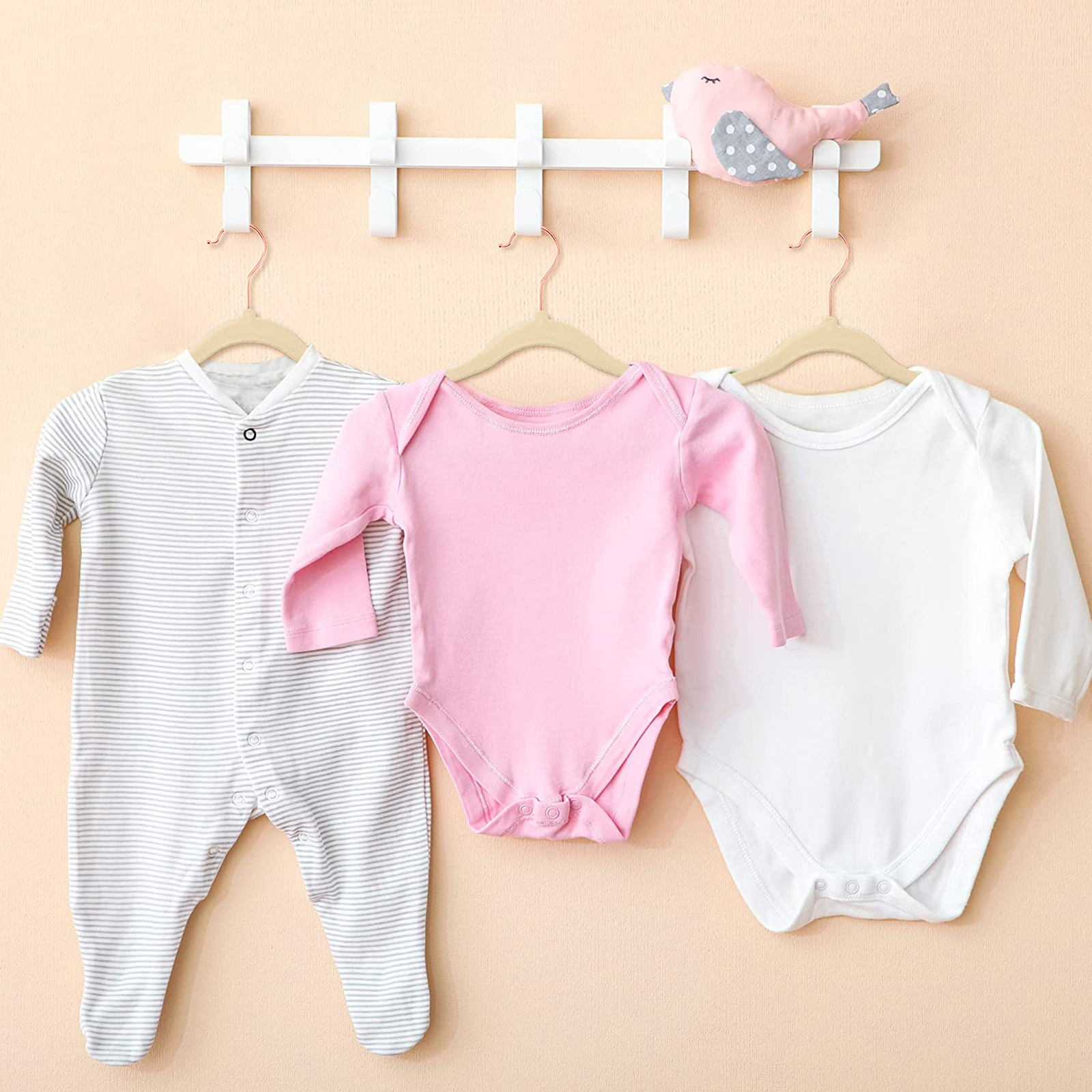 Rose Textiles Baby Hangers 15 Pack - Grey-ROS14508
