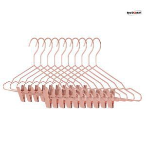 Rose Golden Color Metal Hangers & Clips 16.8 Inch Plated Metal Hanger for Storage & Display