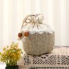 Jute Pouch, Burlap & Lace And Handle, Gift Pouches