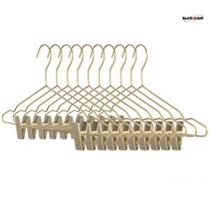 Golden Color Metal Hangers & Clips 16.8 Inch Plated Metal Hanger for Storage & Display