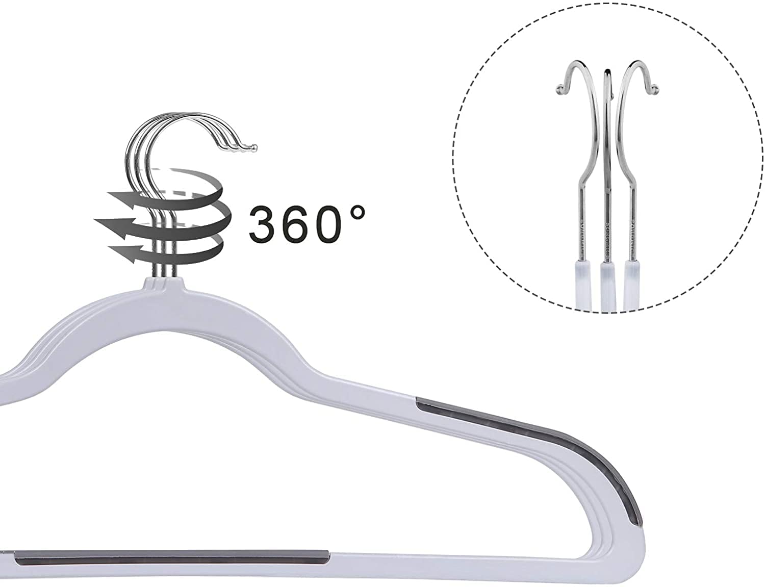 Heavy Duty Thick Strong Plastic Hangers Heavy Duty Hook Non Slip White Color