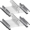 Pant Hangers Skirt Hangers with Clips 12 Inch (30CM) Metal Trouser Hangers with Adjustable Non-Slip Clips Hangers Space Saving for Pants Skirts Clothes