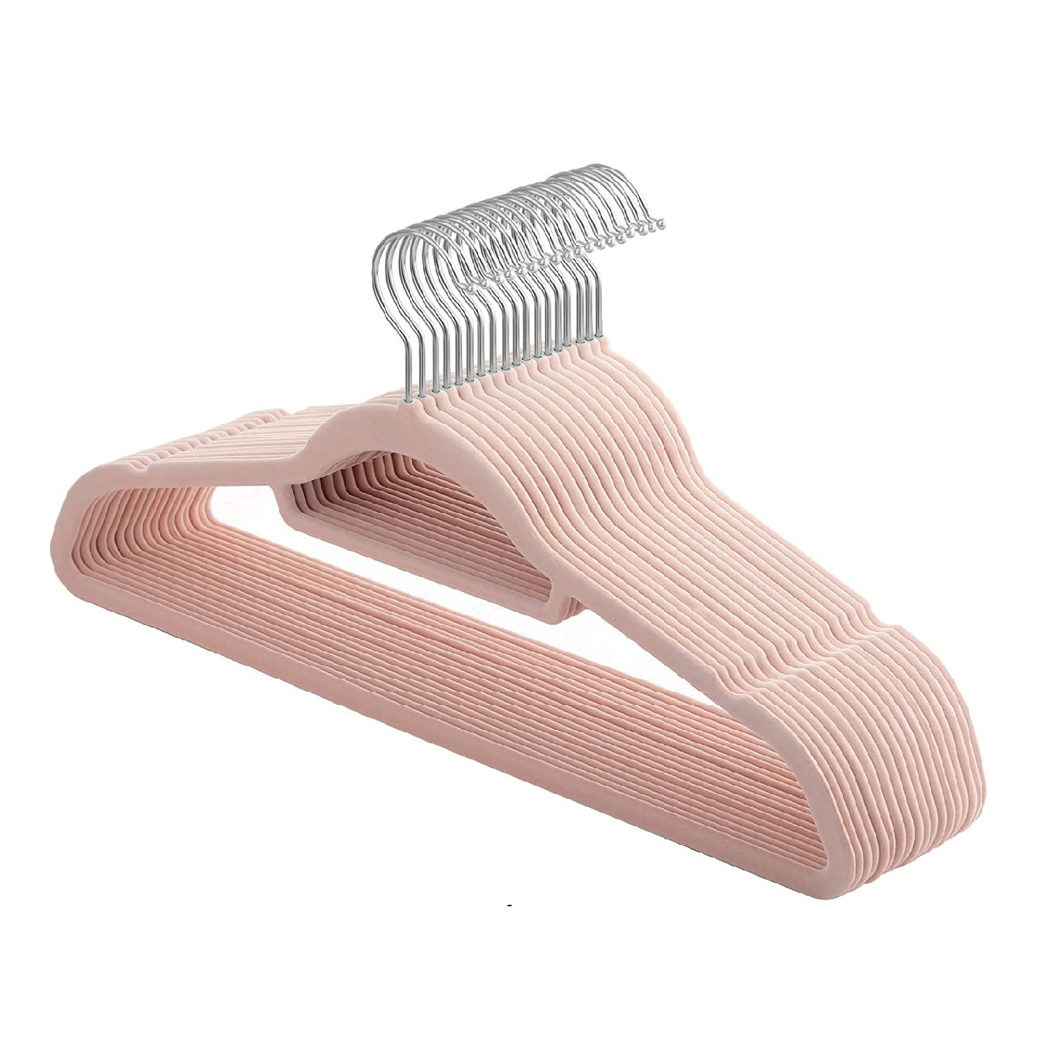 Pink NonSlip Velvet Hangers 42cm With 360 Degree Rotatable Hook