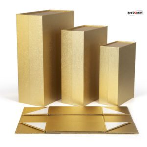 Gold Color Flat Cardboard Boxes, Magnet Boxes, for Gifts, Packing, Easy To Fold Style