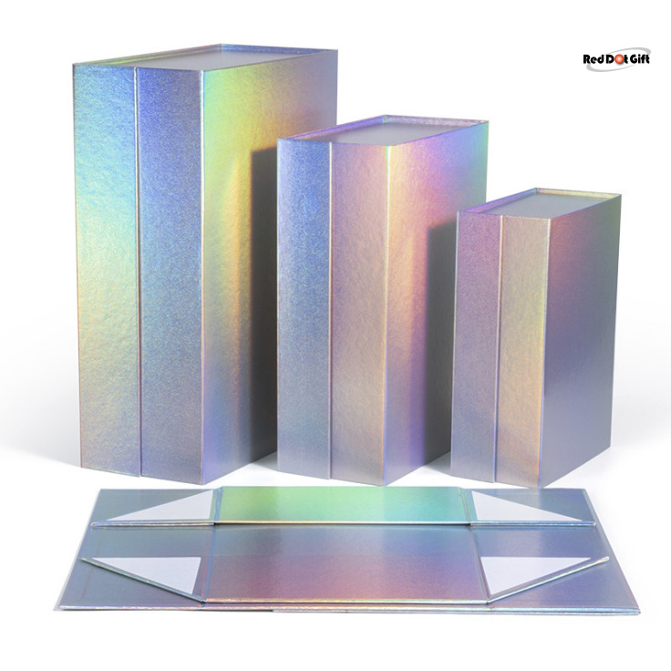 RainBow Color Flat Cardboard Boxes, Magnet Boxes, for Gifts, Packing, Easy To Fold Style