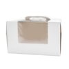 Red Dot Gift® 5-Pack 8 Inch Cake Boxes 26 * 26*Height 17cm With Transparent Window (5 Box with 5 Cake Boards) Cake Carrier with Built-in Handle and Clear Window for Wedding, Birthday, Party