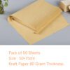 50 Sheets Kraft Paper Sheets 50 x 70cm Nature Plain Brown Color For Gift Wrapping - Thickness Of Paper : 80 GSM