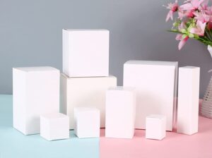 Pack Of 50 White Paper Box,Flat Box,Gift Paper Box,Present Packaging Wrap For Gift-Giving (Available 5 Sizes Options)