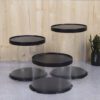 Black Round Transparent Cake Box Bakery Carrier Packing Clear Box for Wedding, Birthday, Anniversary, Display.