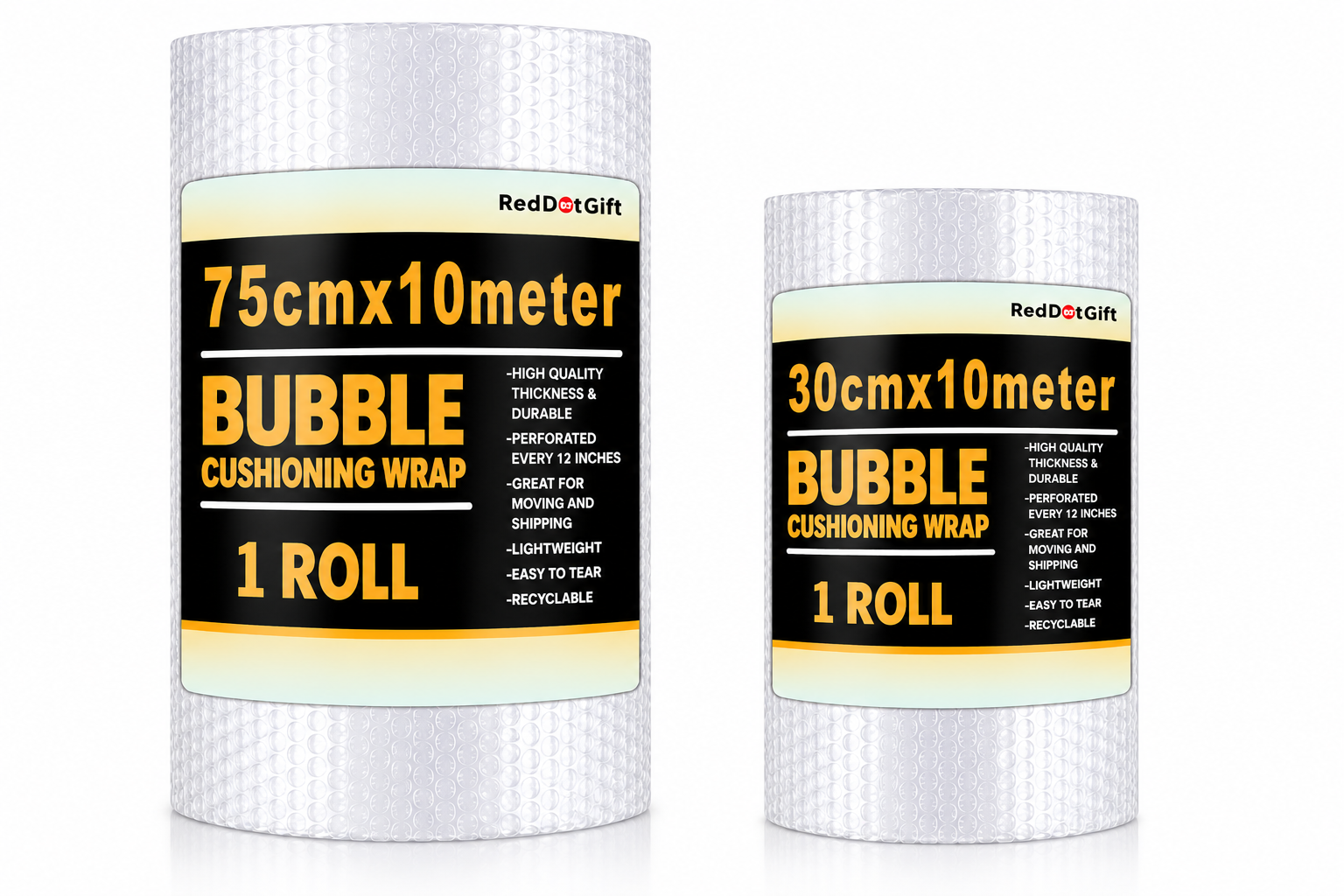 Heavy-Duty Clear Bubble Cushioning Wrap Roll for Packing, Moving, Shipping & Packaging Mailers - All-Purpose Shock-Absorbing Protective Air Bubble Packaging Material for Fragile Items