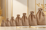 Burlap Gift Bags with Drawstring 7 Sizes Options Brown Linen Jewelry Pouches Wedding Jute Bags for Jewelry and Treat Pouches Party Birthday Wedding Favors Gift.