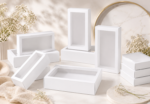 Premium White Color DIY Cardboard Rectangle Drawer Kraft Packaging Boxes with Clear Transparent Sleeve Lid for Small Gifts Jewelry Treats Candy & Event Favors