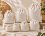 burlap gift bags natural drawstring reusable pouches