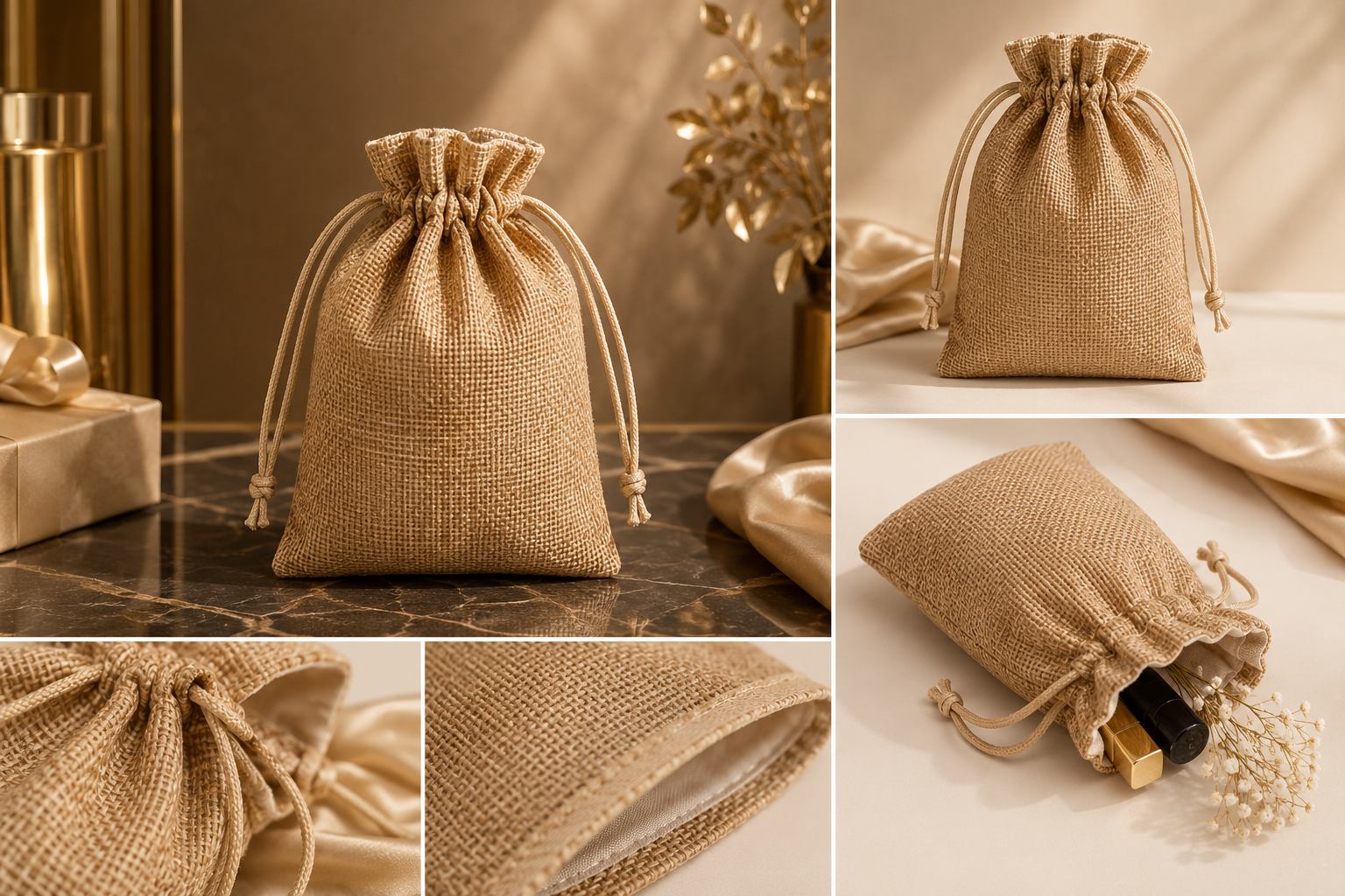 Burlap Gift Bags with Drawstring 7 Sizes Options Brown Linen Jewelry Pouches Wedding Jute Bags for Jewelry and Treat Pouches Party Birthday Wedding Favors Gift. - Image 5