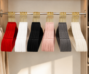 Premium Velvet Clothes Hangers with Shiny Gold Swivel Hooks – Ultra-Thin Non-Slip Heavy-Duty Suit Hangers, Space-Saving Felt Hangers for Closet Organization