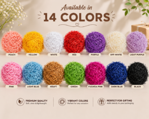 Premium Shredded Paper Filler (100g) – High-Quality Crinkle Cut Strands & Raffia Confetti for Packing, DIY Crafts & Present Hampers