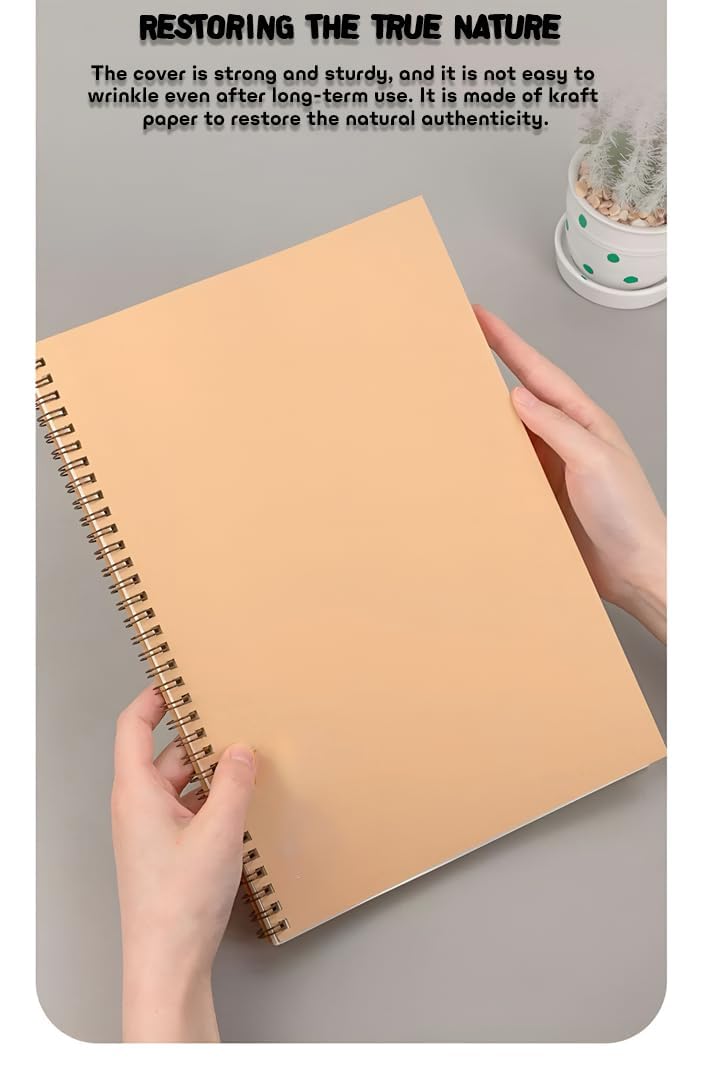 Red Dot Gift® A5 Brown Notebooks, Soft Cover Spiral Notebook Journal, Blank Sketch Book Pad, Wire bound Memo Notepads Diary Notebook Planner with lined Paper. - Image 4