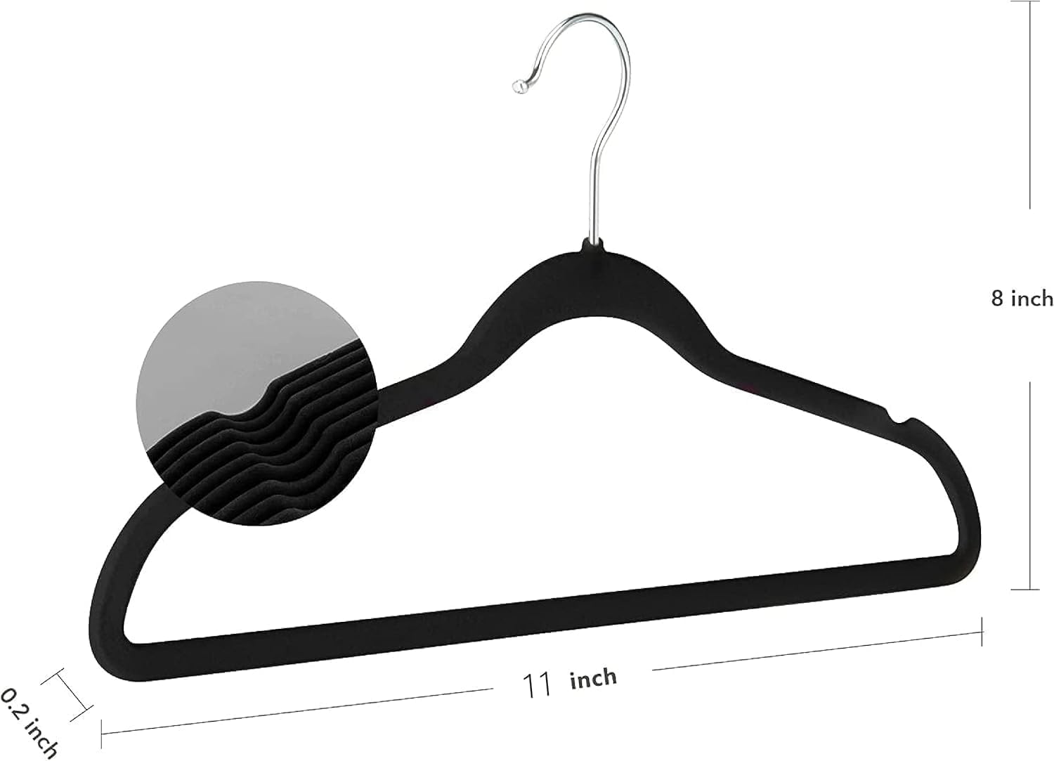 Baby Velvet Hangers 11Inch/28cm - Nursery Clothes Hangers Non Slip Toddler Hangers, 360 Chrome Swivel Hook - Image 5