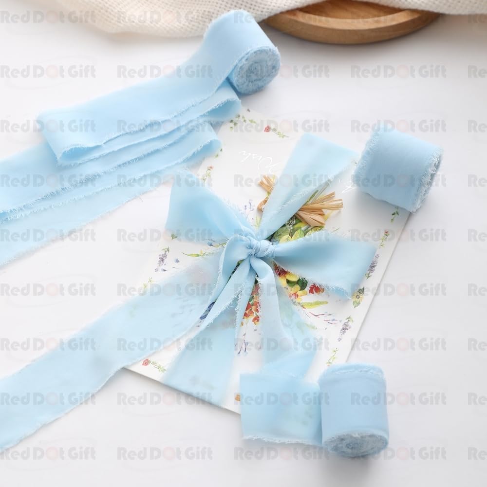 Ribbon 3 Rolls Chiffon Ribbons Packed, 1.5" x 7Yd Wrapping Ribbon Set for Gift Wrapping, Wedding Decor, Wedding Invitations, Bouquet Wrap, Flower Bouquet, Bridal Bouquets, DIY Crafts - Image 14