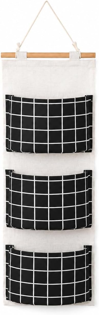 1-Pack H57x20cm Black Color Wall Hanging Storage Bag Organiser