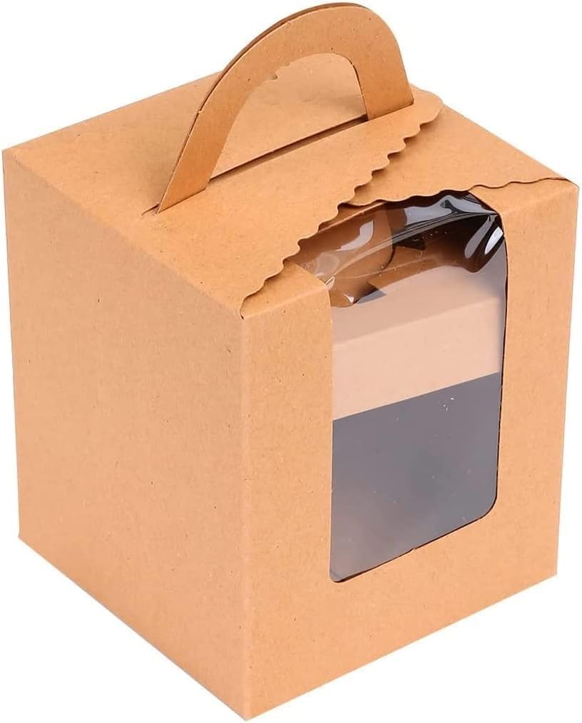 Red Dot Gift Single Cupcake Containers Gift Boxes with Clear Display Window, Secure Inserts, and Carrying Handle (2 Color Options) – Premium Individual Muffin, Pastry, and Bakery Packaging Boxes for Weddings, Parties, and Dessert Treats - Image 7