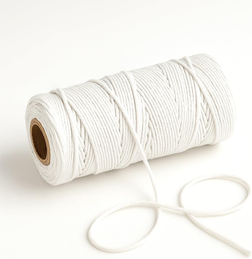 Butcher's White Twine (2 color) 100% Cotton Cooking String for Tying Meat, Roasting, Turkey, Baking & Sausage Making | Food Safe Wraps Cord for Kitchen & Crafts