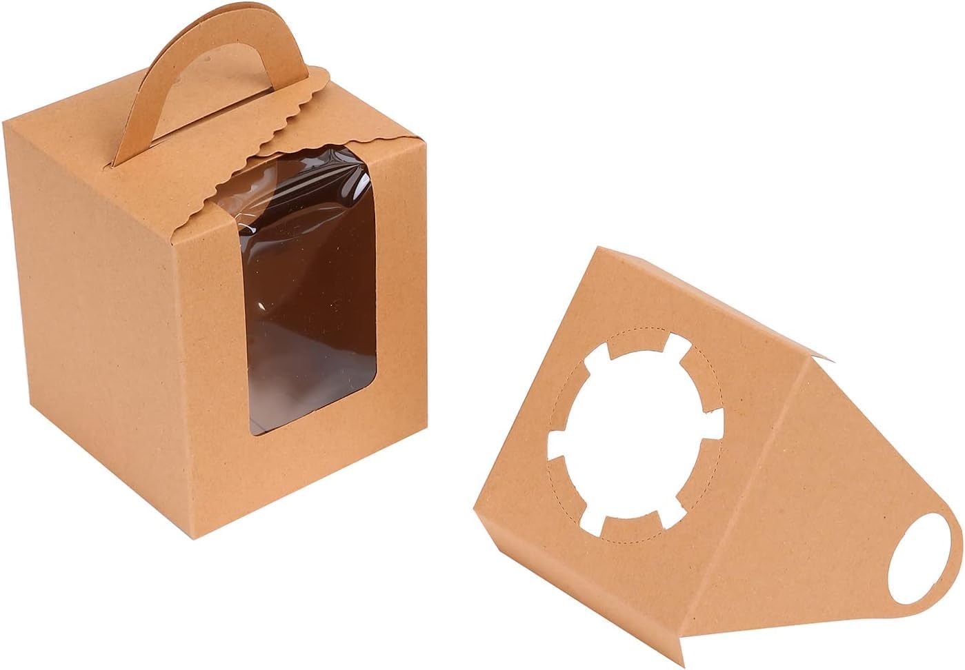 Single cupcake box with clear display window