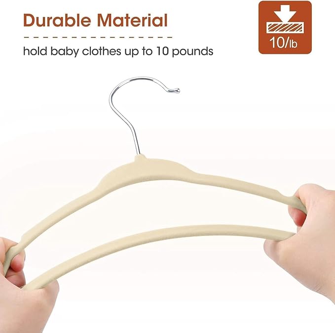 baby velvet hangers 11 inch non-slip nursery hangers