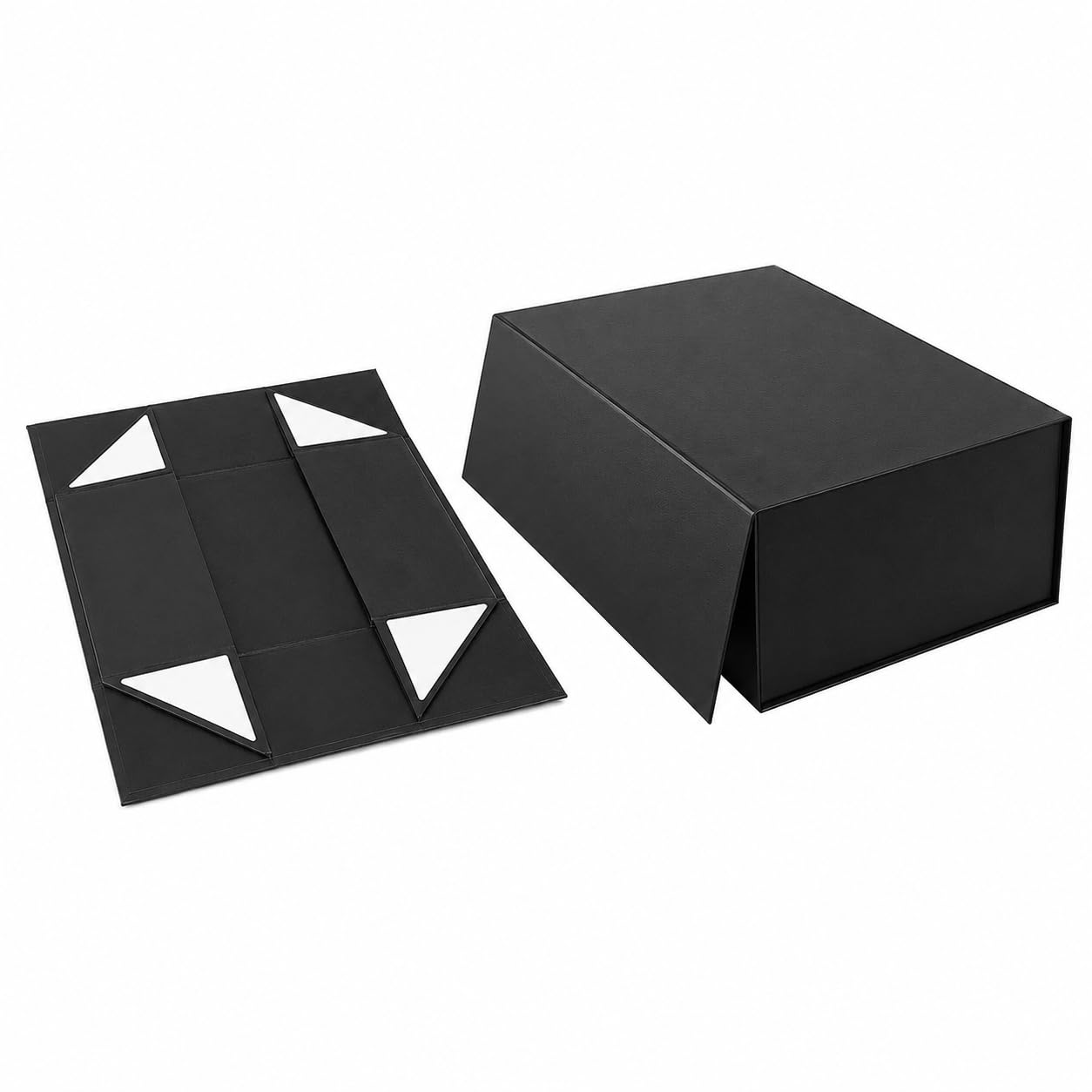 Black Color Flat Cardboard Boxes, Magnet Boxes, for Gifts, Packing, Easy-to-Fold Style - Image 3