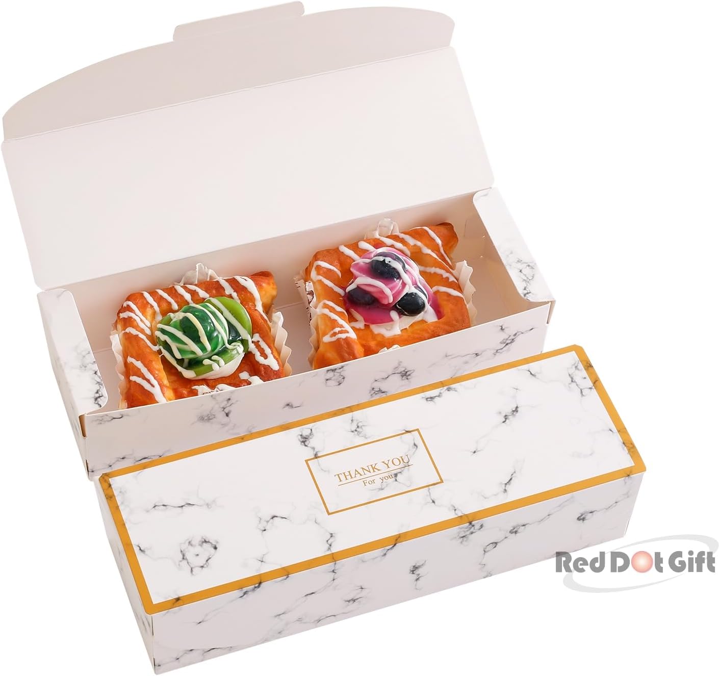 Rectangle Boxes, Cardboard Biscuit Boxes, Cookie Packaging Containers, Baking Cake Chocolate Storage Party Supplies Wedding Gifts. (Size: 21.5x7x5 cm) - Image 2
