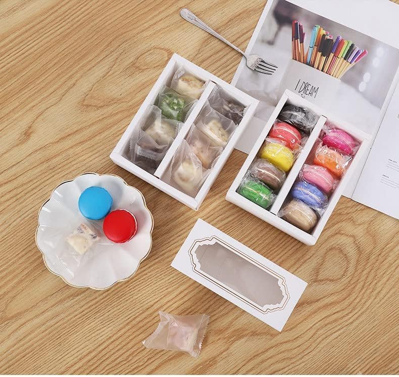 DIY Macarons Box Drawer Chocolate Box with Window (2 Size Options) – Sliding Sweet and Pastry Packaging Container with Clear Display for Gifts, Desserts, and Party Favors - Image 2