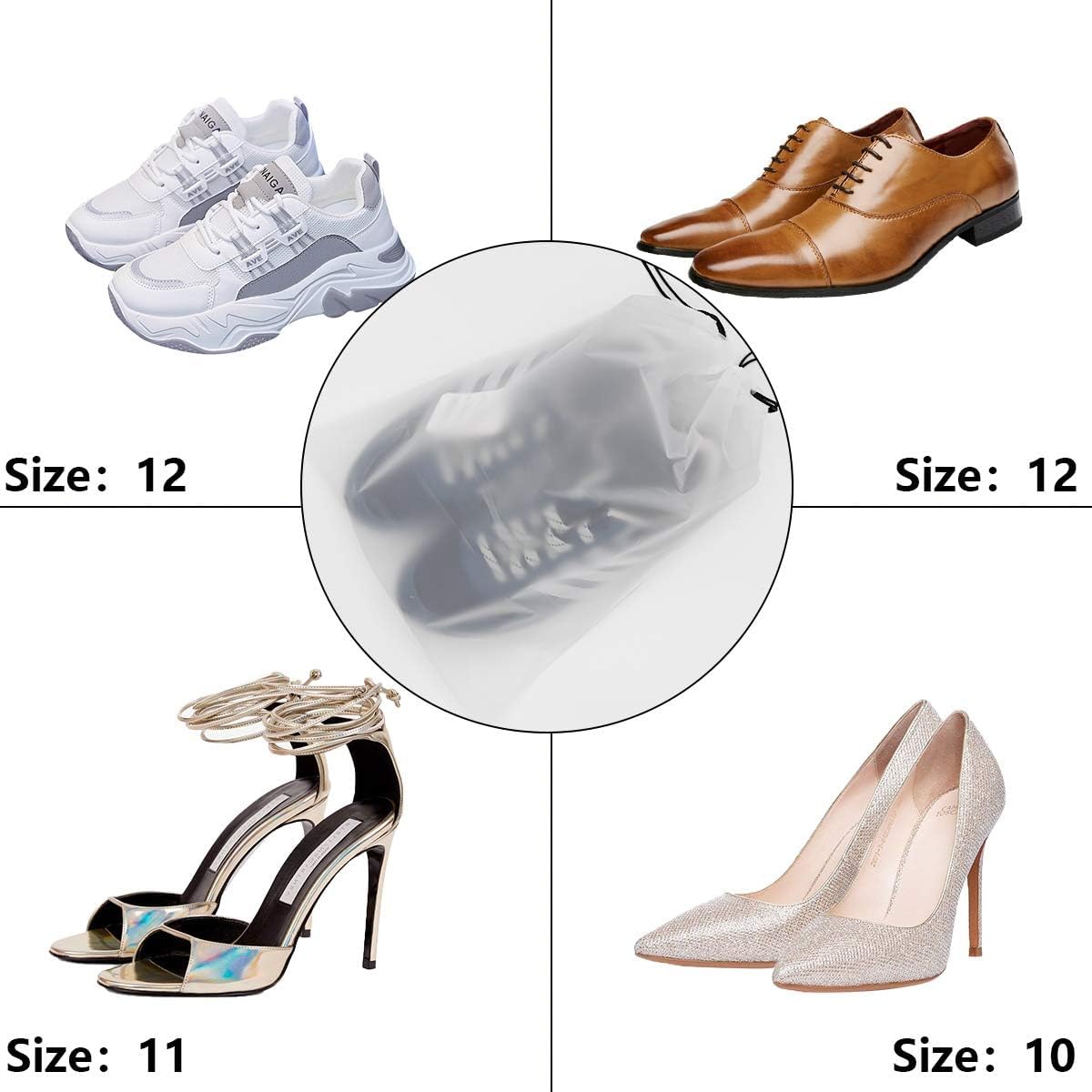 Non-Woven Storage Bags white drawstring shoe organizers