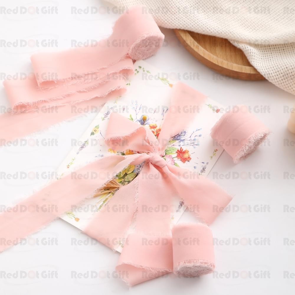 Ribbon 3 Rolls Chiffon Ribbons Packed, 1.5" x 7Yd Wrapping Ribbon Set for Gift Wrapping, Wedding Decor, Wedding Invitations, Bouquet Wrap, Flower Bouquet, Bridal Bouquets, DIY Crafts - Image 8
