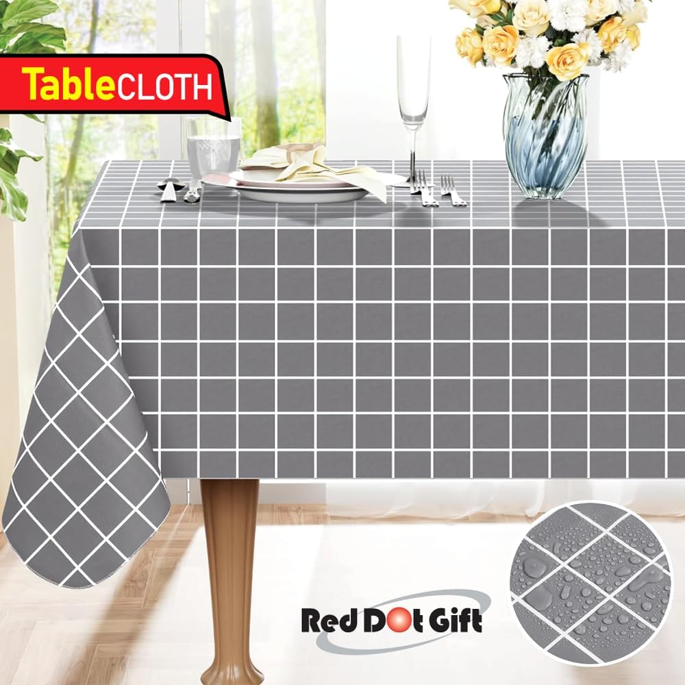 Red Dot Gift® 137x180cm (5 Color) Rectangle Waterproof Oil-Proof Plaid Tablecloth, Spill-Proof, Washable, Reusable Checkered Table Cover for Dining & Kitchen - Image 9