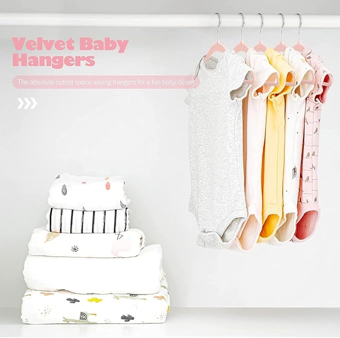 baby velvet hangers 11 inch non-slip nursery hangers