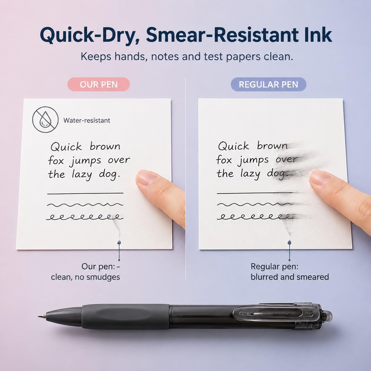Red Dot Gift 5-Pack Morandi Retractable Gel Pens, 0.5mm ST Fine Point Quick-Drying Black Ink Pens, Aesthetic Pastel Aesthetic Pens with Clear Clip for School, Note-Taking, and Journaling - Image 5