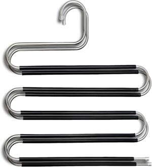 Red Dot Gift® S-Shape Pants Hangers Space Save Non-Slip Trousers Hangers Stainless Steel Clothes Hangers Closet Storage Organizer for Pants Jeans Scarf Hanging