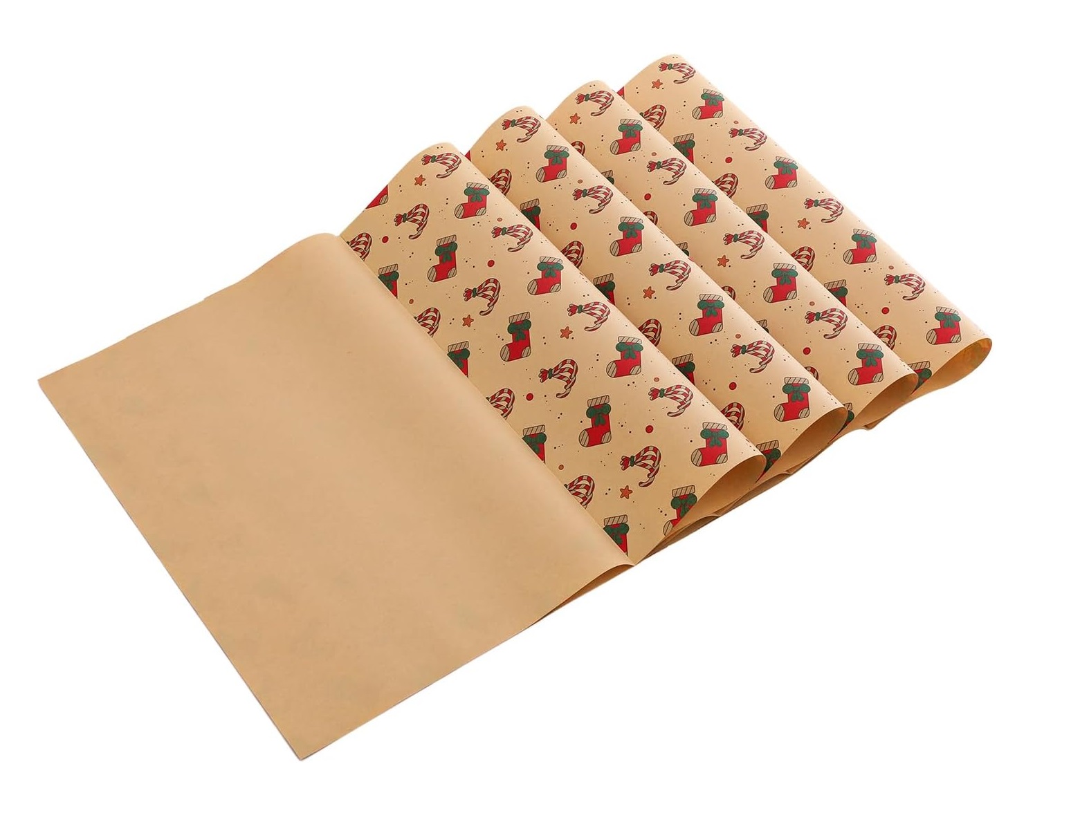 Christmas Confetti Design Wrapping Paper 70*50cm Christmas Gift Wrapping Paper, Brown Kraft Christmas Wrapping Paper for Christmas,Party,Festive Decorations. - Image 4