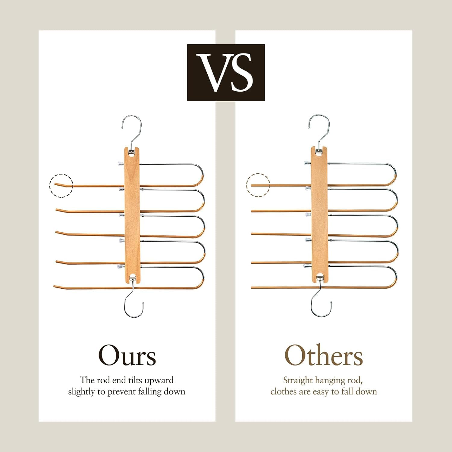 Perfect Space-Saving Magic Wooden Pants Hangers – Multi-Layer Closet Organizer for Slacks, Jeans, Pants Hangers, Scarves & Ties - Image 3