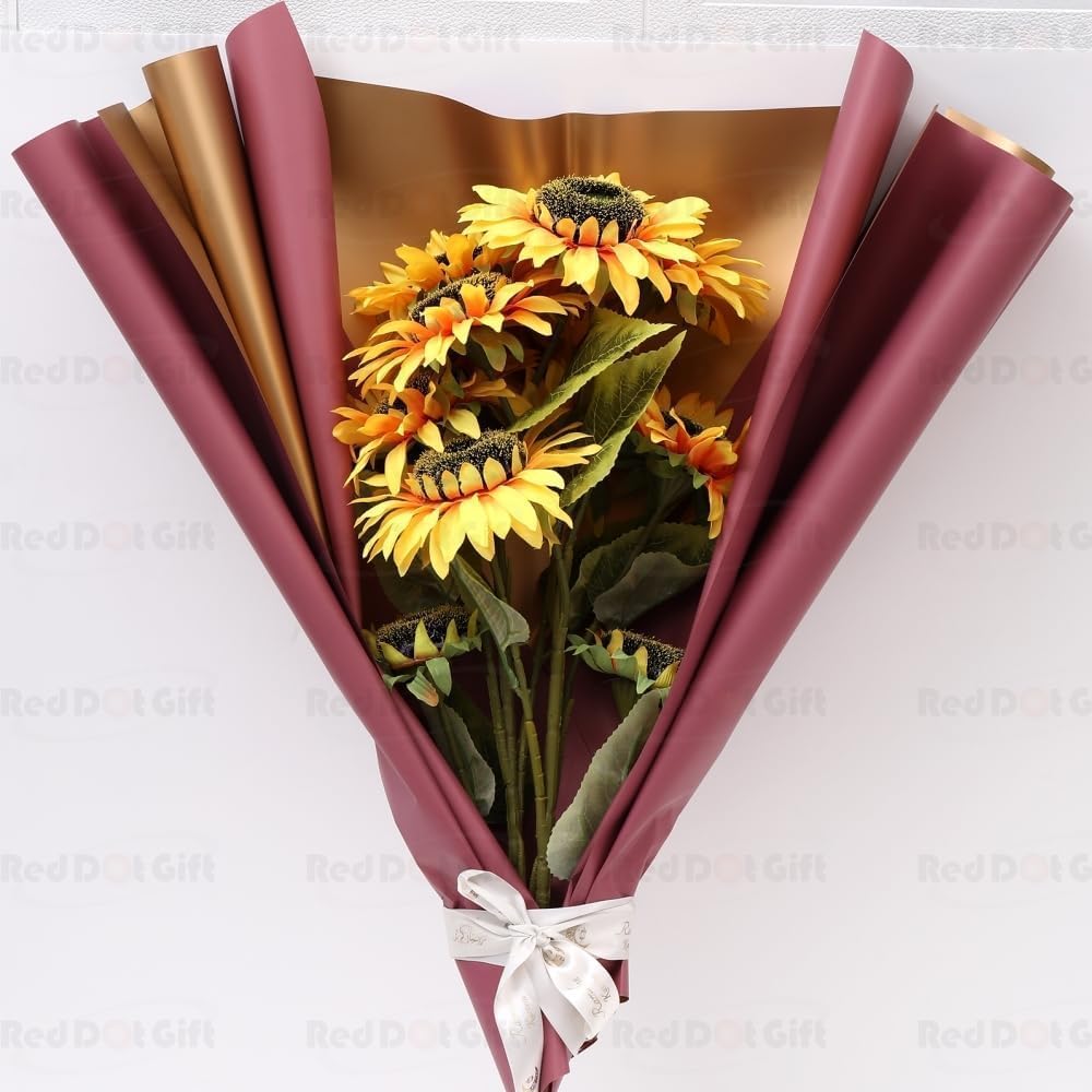 two tone flower wrapping paper color option