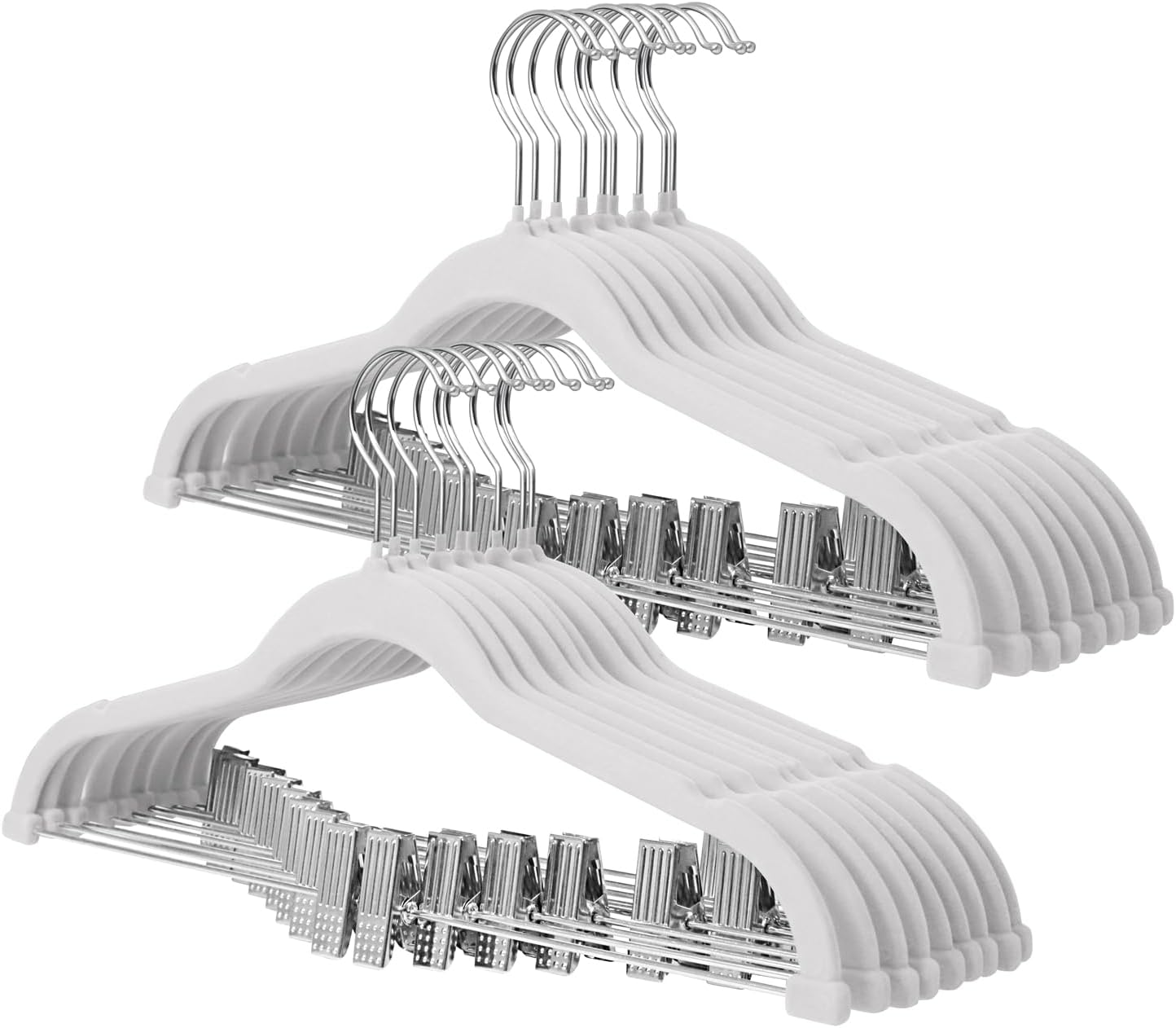 30cm Kids Trouser Hangers with Movable Clips, Non-Slip Velvet Clothes Hangers, Velvet Hangers, and Space-Saving Skirt Hangers for Shirts, Pants, Dresses, Skirts, and Coats - Image 8