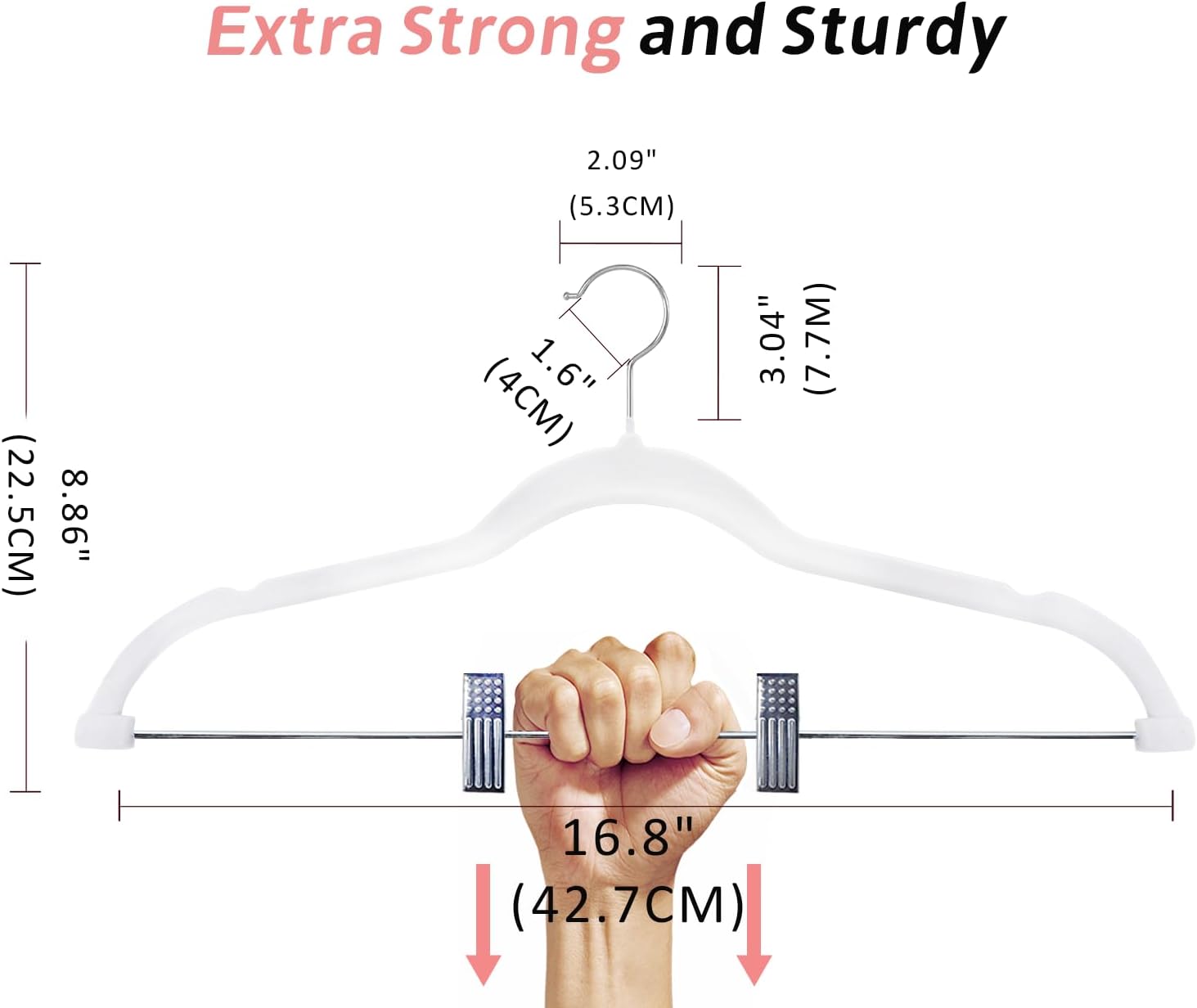 30cm Kids Trouser Hangers with Movable Clips, Non-Slip Velvet Clothes Hangers, Velvet Hangers, and Space-Saving Skirt Hangers for Shirts, Pants, Dresses, Skirts, and Coats - Image 7