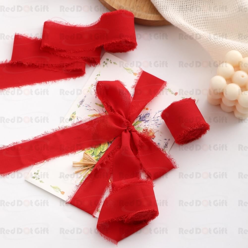 Ribbon 3 Rolls Chiffon Ribbons Packed, 1.5" x 7Yd Wrapping Ribbon Set for Gift Wrapping, Wedding Decor, Wedding Invitations, Bouquet Wrap, Flower Bouquet, Bridal Bouquets, DIY Crafts - Image 3
