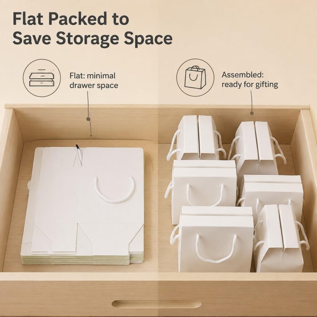 medium white gift box with handle