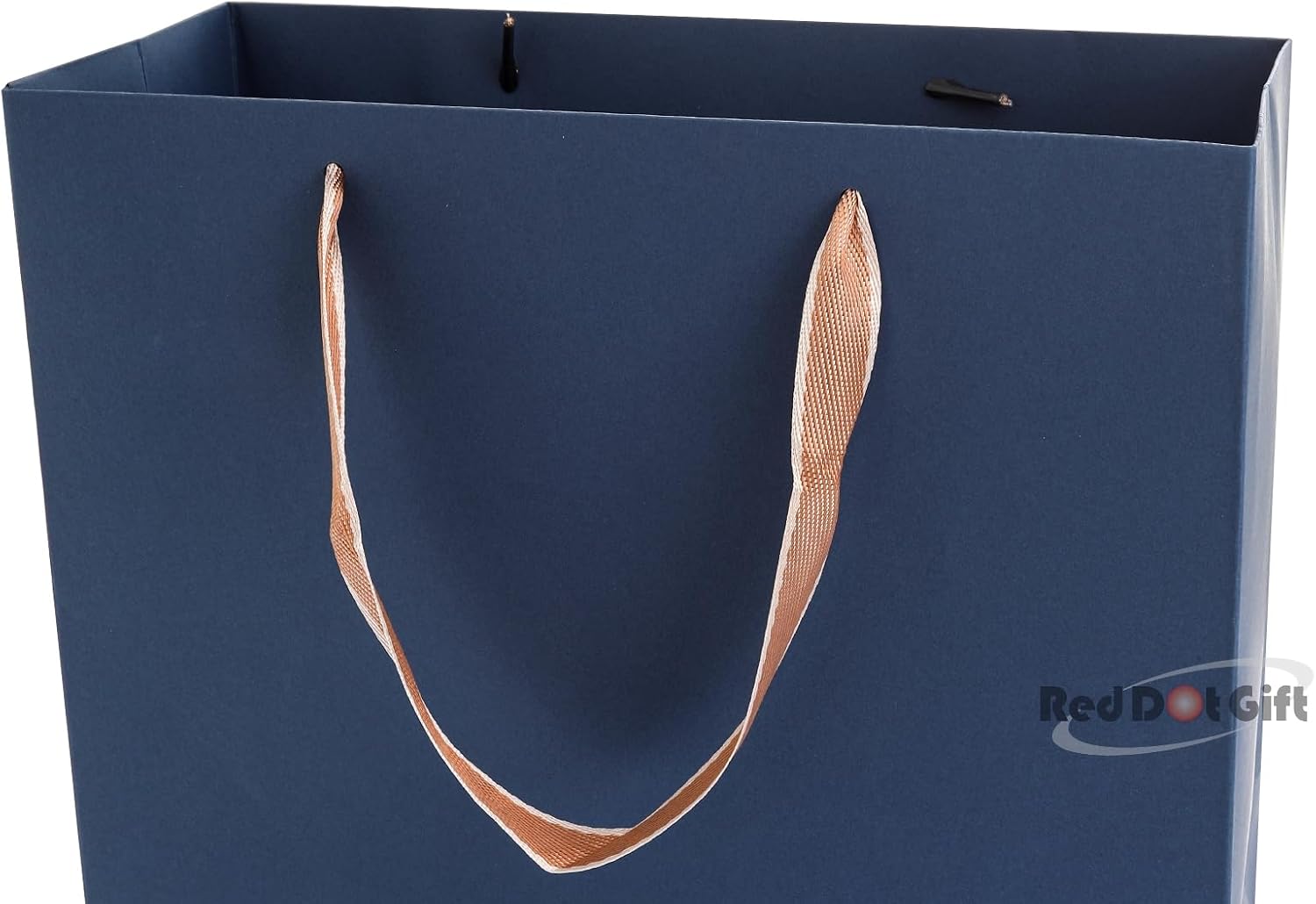 Red Dot Gift®Blue Color Plain Specialty Paper Bags, Shopping Paper Bags 230gsm Thickness Paper Bags with Gold Ribbon Handle. - Image 5
