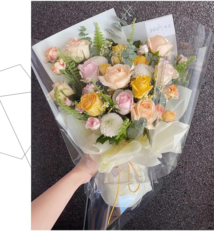 Clear Cellophane Wrap Roll (3 Sizes Options)Transparent Wrapping Cellophane for Flower Baskets Gift Wrap Crafts Supplies, Flower Wrap, Gift Wrap - Image 2